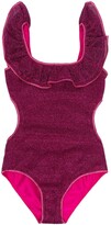 Thumbnail for your product : Oséree Kids Ruffled Cutout-Detail Swimsuit