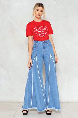 Nasty Gal Have a Good Fray Flare Jeans