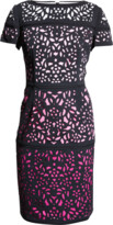 Thumbnail for your product : Shani Ombre Laser-Cut Crepe Sheath Dress