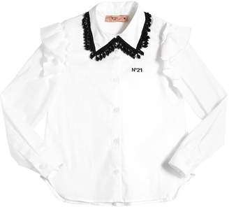 N°21 Embellished Cotton Poplin Shirt