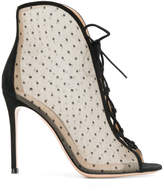 Thumbnail for your product : Gianvito Rossi point d'esprit lace-up ankle booties