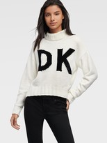 Thumbnail for your product : DKNY Women's Chunky Chenille Logo Sweater - Black/Ivory - Size XX-Small