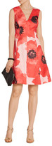 Thumbnail for your product : Lela Rose Floral-print Silk-gazar Dress - Papaya