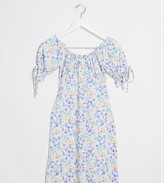 Thumbnail for your product : Wednesday's Girl mini dress with tie sleeves in vintage floral