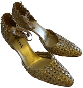 Thumbnail for your product : Prada Gold Leather Heels