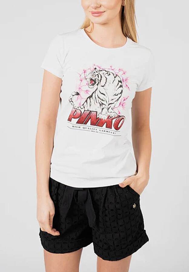 Pinko Tiger Printed Crewneck T-Shirt