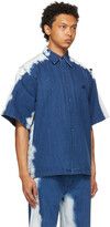 Thumbnail for your product : Xander Zhou Blue Denim Spray Short Sleeve Shirt
