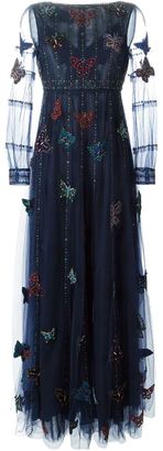 Valentino butterfly applique tulleevening dress