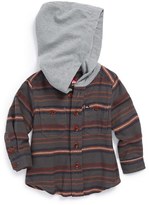 Thumbnail for your product : Quiksilver 'Pelican' Stripe Woven Hooded Shirt (Baby Boys)