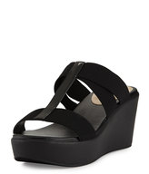 Thumbnail for your product : Neiman Marcus Florence Criss-Cross Slide Wedge, Black