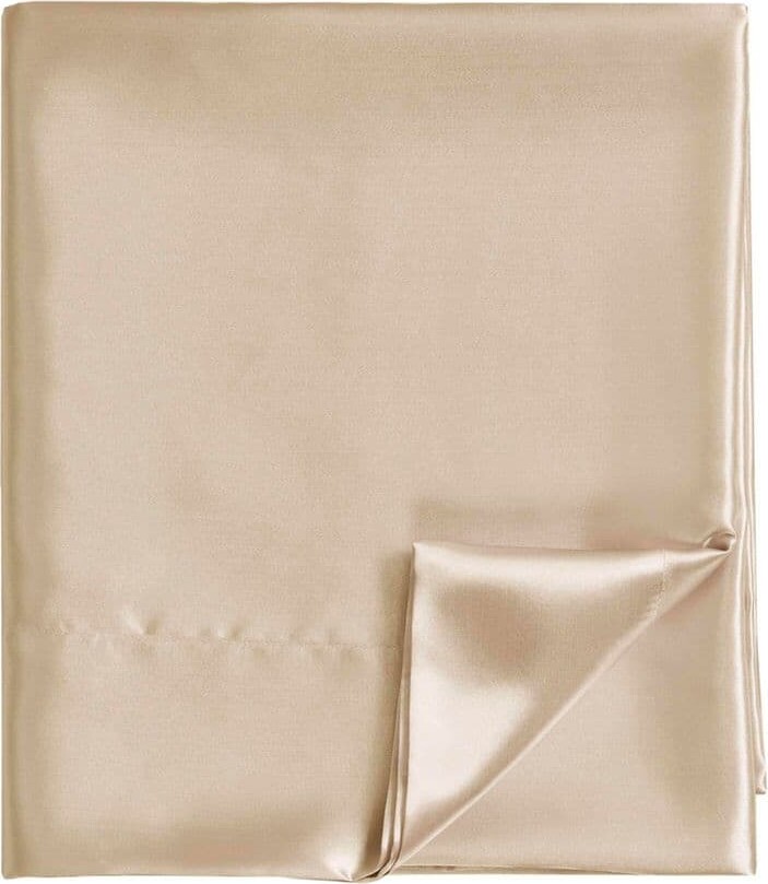 LCEPURE TRADE INC Home Decor OEKO-TEX Certified 6-Piece Satin Sheet Set Wrinkle free, Smooths out Frizzy Hair when Sleep, Twin, Champagne