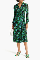 Thumbnail for your product : Diane von Furstenberg Phoenix floral-print mesh midi wrap dress