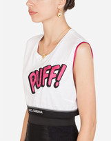 Thumbnail for your product : Dolce & Gabbana Crop Top With Branded Elastic And Patch Embellishment