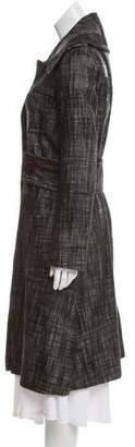 Giambattista Valli Wool & Leather-Blend Long Coat