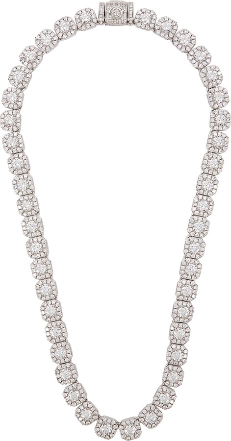 10mm Clustered Tennis Chain - White Gold – Zotic