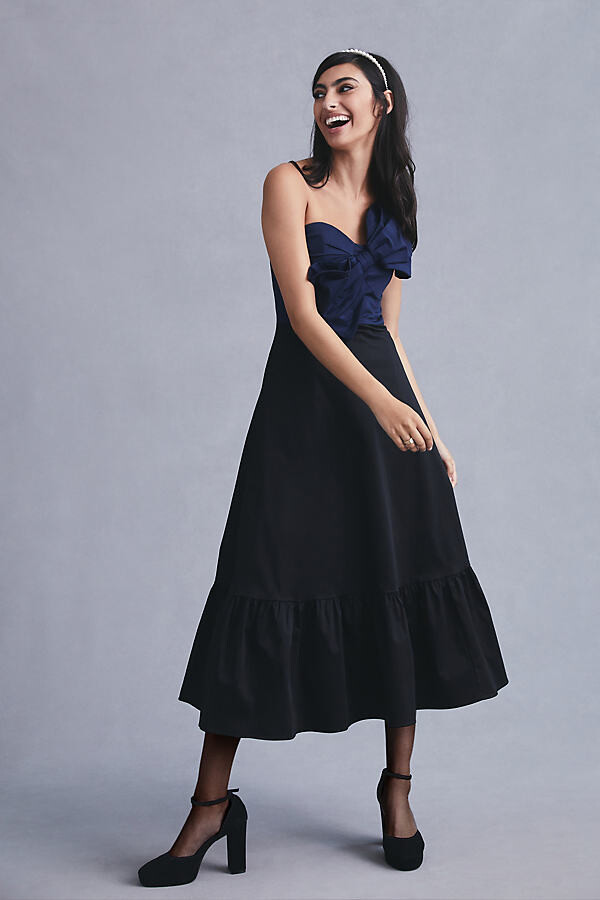 hutch colorblocked bow tie maxi dress