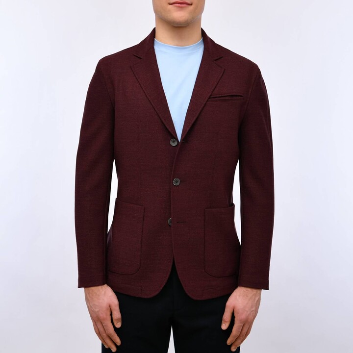 Emanuel Berg Men's Stretch Shirt Jacket In Maroon