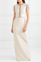 Thumbnail for your product : Jenny Packham Cosmo Embellished Tulle And Cady Gown - Ivory
