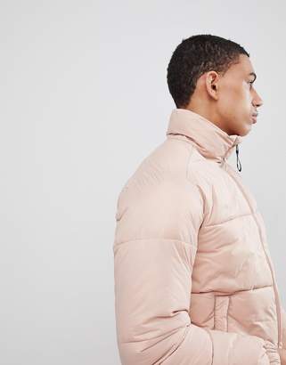 Pull&Bear Paneled Puffer Jacket In Pink