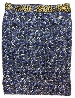 Just Cavalli Blue, Black & White Cotton Print Skirt