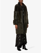Thumbnail for your product : Whistles Cosma reversible contrast-panel shearling coat