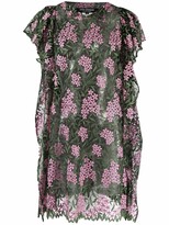Thumbnail for your product : Junya Watanabe Comme Des Garçons Pre Owned 2000s Floral Embroidery Sheer Dress