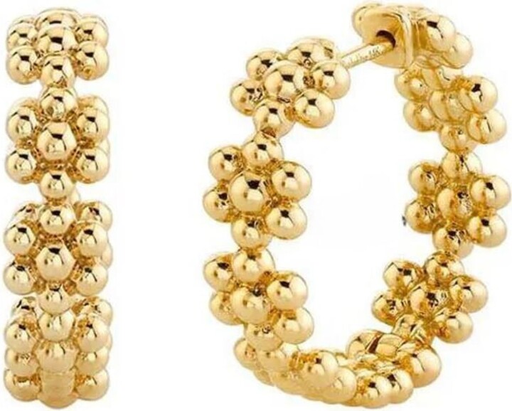 Nazzar Daisy Flower Gold Hoop Earrings