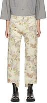 Thumbnail for your product : Lanvin Off-White Fairy Print Twist Jeans