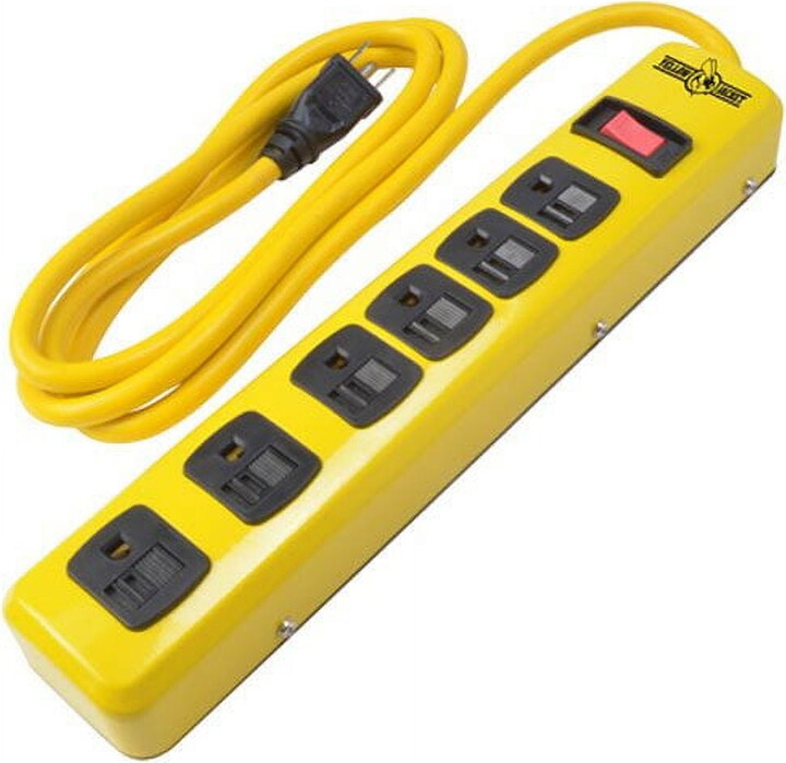 Yellow Jacket 5139N Heavy Duty Metal Power Strip with 6 Outlets And 6 Foot Cord