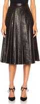 Thumbnail for your product : Valentino Long Flare Studded Leather Skirt in Black