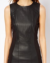 Thumbnail for your product : Warehouse Faux Leather And Ponte Dress