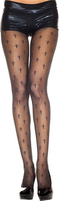 Music Legs Women’s Cross prints spandex pantyhose