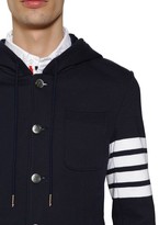 Thumbnail for your product : Thom Browne Hooded Stripes Cotton Loop Jacket