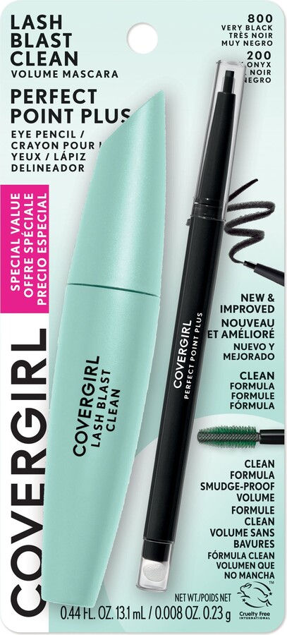 CoverGirl Lash Blast Clean Volume Mascara & Perfect Point Plus Eye Pencil Duo Pack