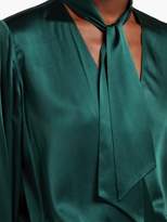 Thumbnail for your product : Jonathan Simkhai Wrap Front Silk Blend Bodysuit - Womens - Dark Green