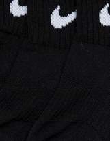 Thumbnail for your product : Nike 3 Pack Black Cushion Quarter Socks