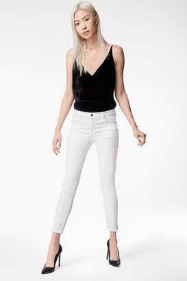 J Brand 835 Mid-Rise Cropped Skinny in Blanc