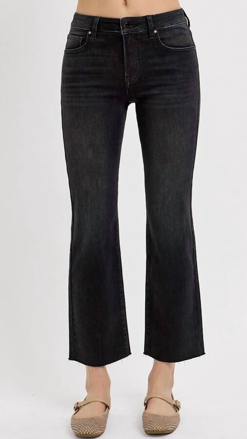 RISEN Tennessee Mid Rise Straight Jeans In Black