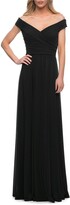 Thumbnail for your product : La Femme Off-the-Shoulder Long Jersey Gown