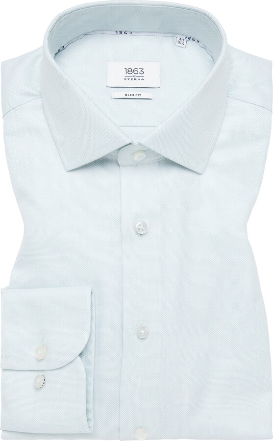 1863 by Eterna Slim Fit Structured Twill Dress Shirt
