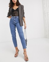 Thumbnail for your product : Object cropped mom jeans in mid blue