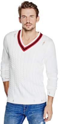 GUESS Men's Destroyed Cricket Sweater