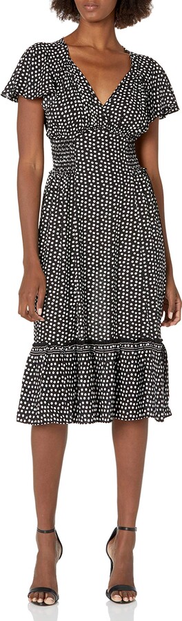 max studio black and white dress