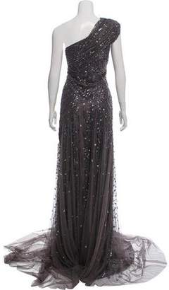 Mac Duggal One-Shoulder Embellished Gown w/ Tags