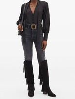 Thumbnail for your product : Christian Louboutin Lion 55 Fringed Suede Knee-high Boots