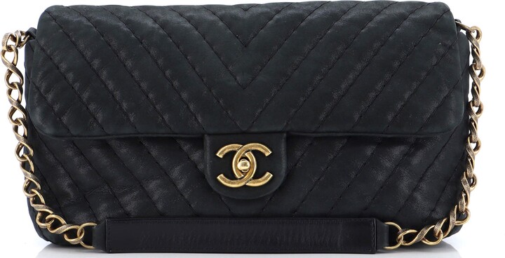 Chanel Jumbo Surpique Chevron Flap Bag - ShopStyle