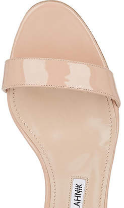 Manolo Blahnik Women's Chaos Patent Leather Sandals - Nude Patent Clnud08