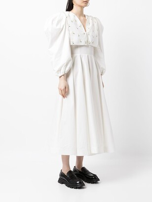 ANOUKI Puff Sleeve White Dress