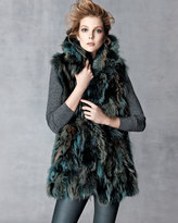 Thumbnail for your product : Pologeorgis Shawl-Collar Fox Fur Vest, Green