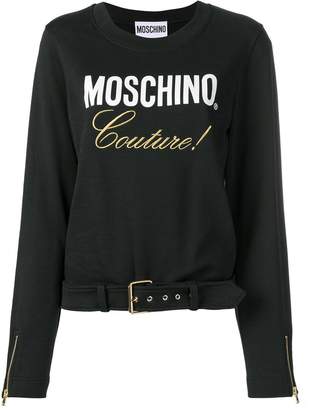 Moschino logo print belted T-shirt